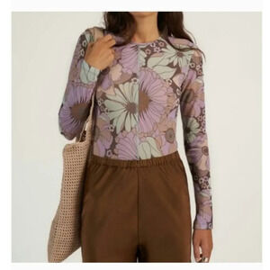 Arthur Apparel Skins Mesh Long Sleeve Top In Wallpaper